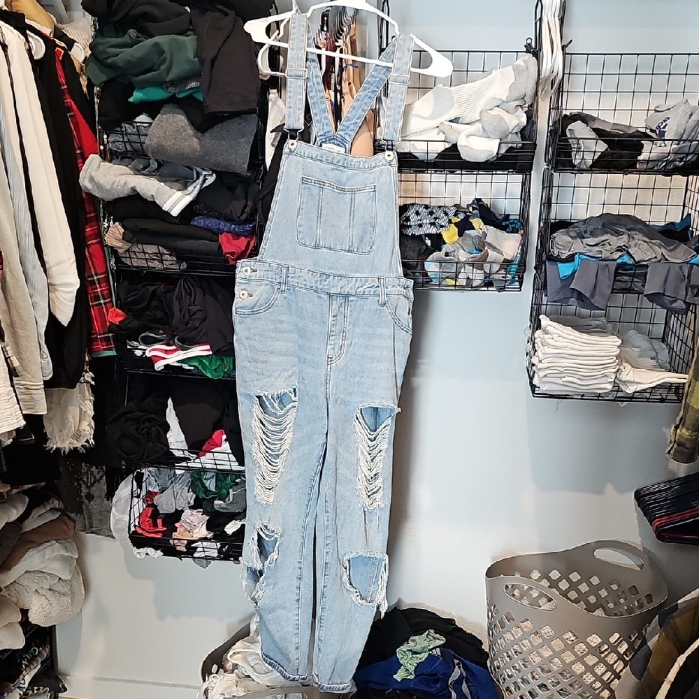 Dance & Marvel Light Blue Denim Overalls